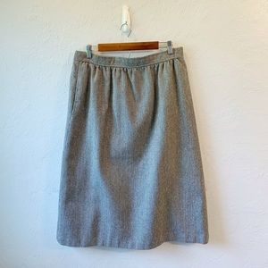 VTG Evan Picone Skirt Size 18W A-Line Midi Black White Plaid Houndstooth Lined